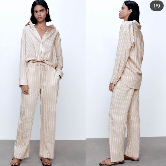 Zara Pants - Zara Striped Textured Weave Set
